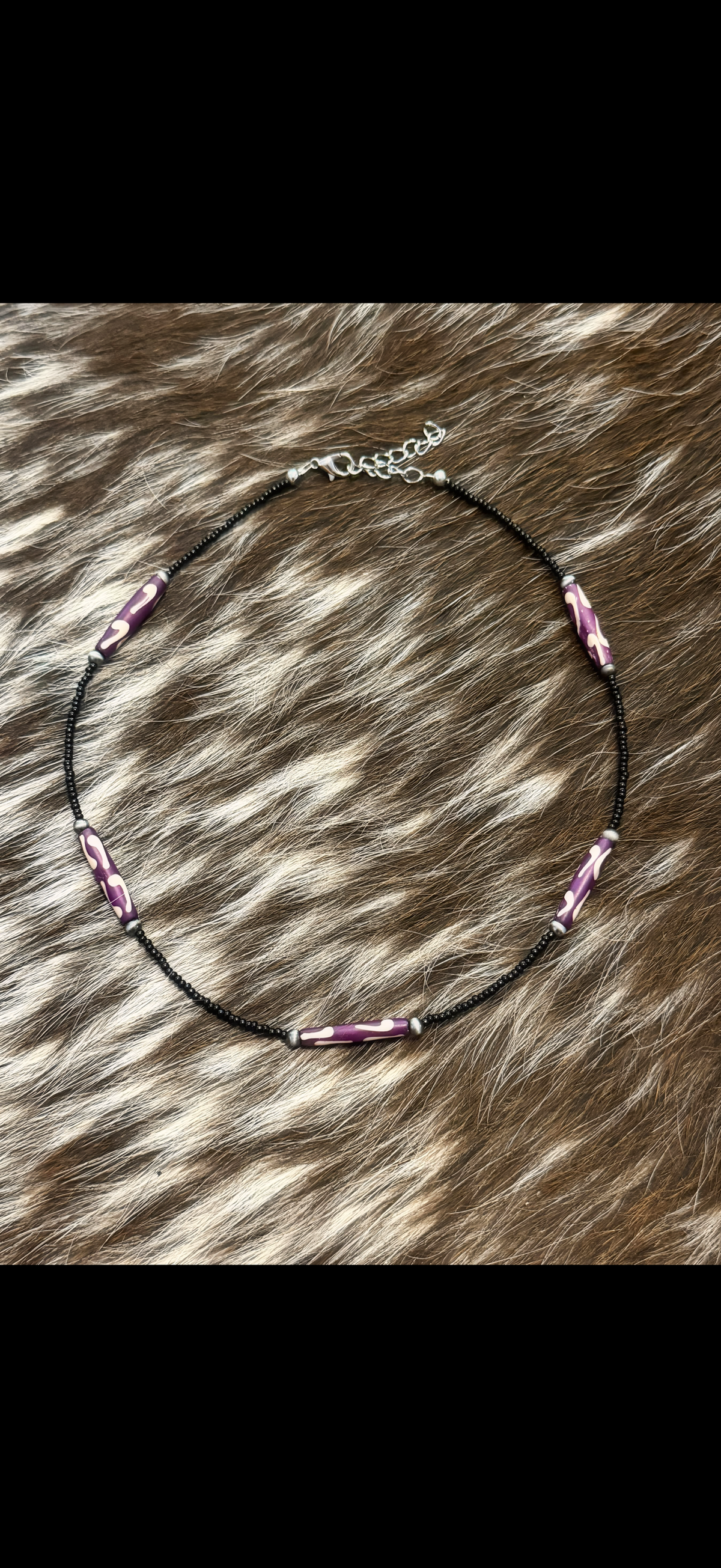 Dyed wood necklace