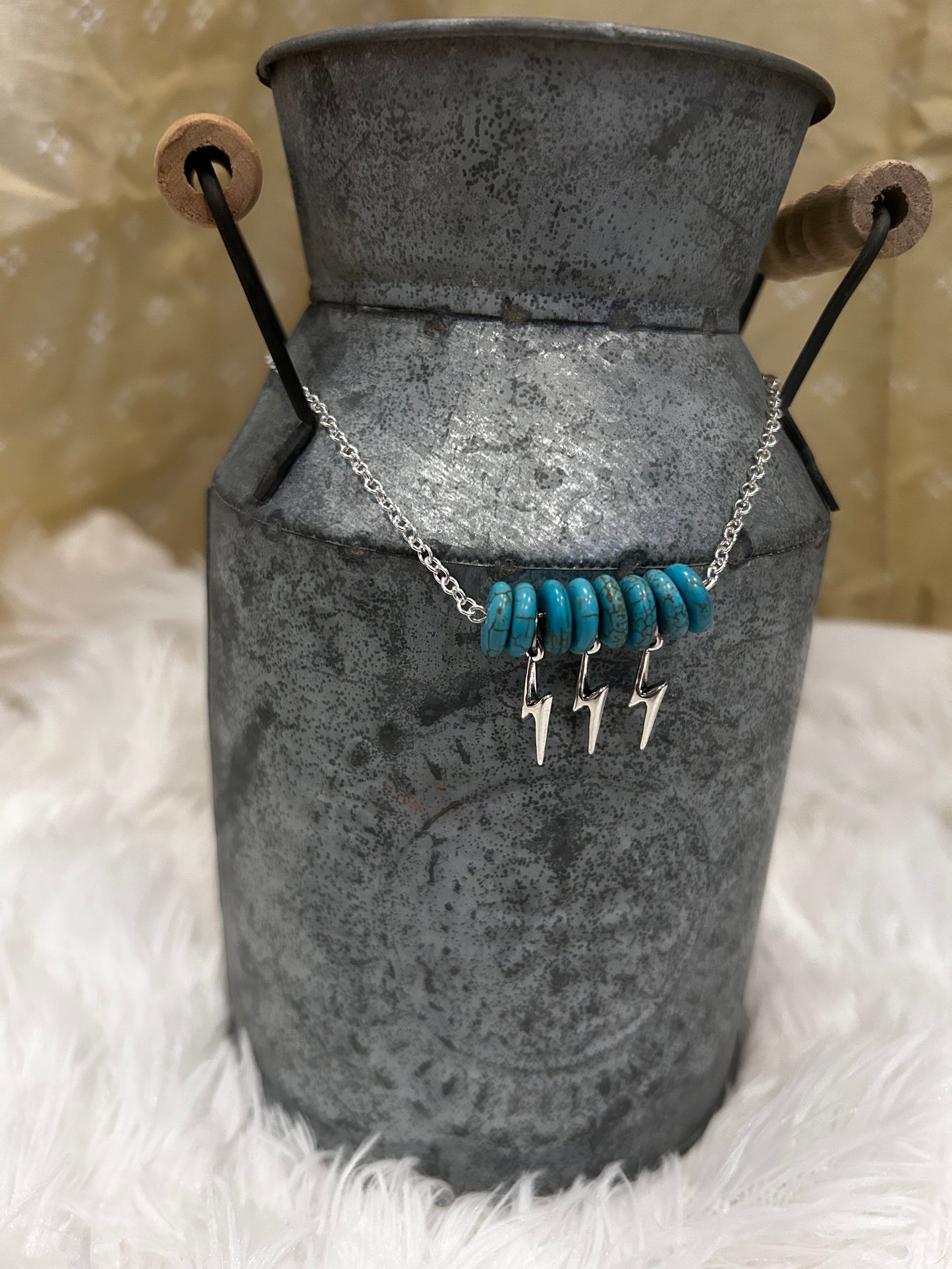 Turquoise lightning bolt chain