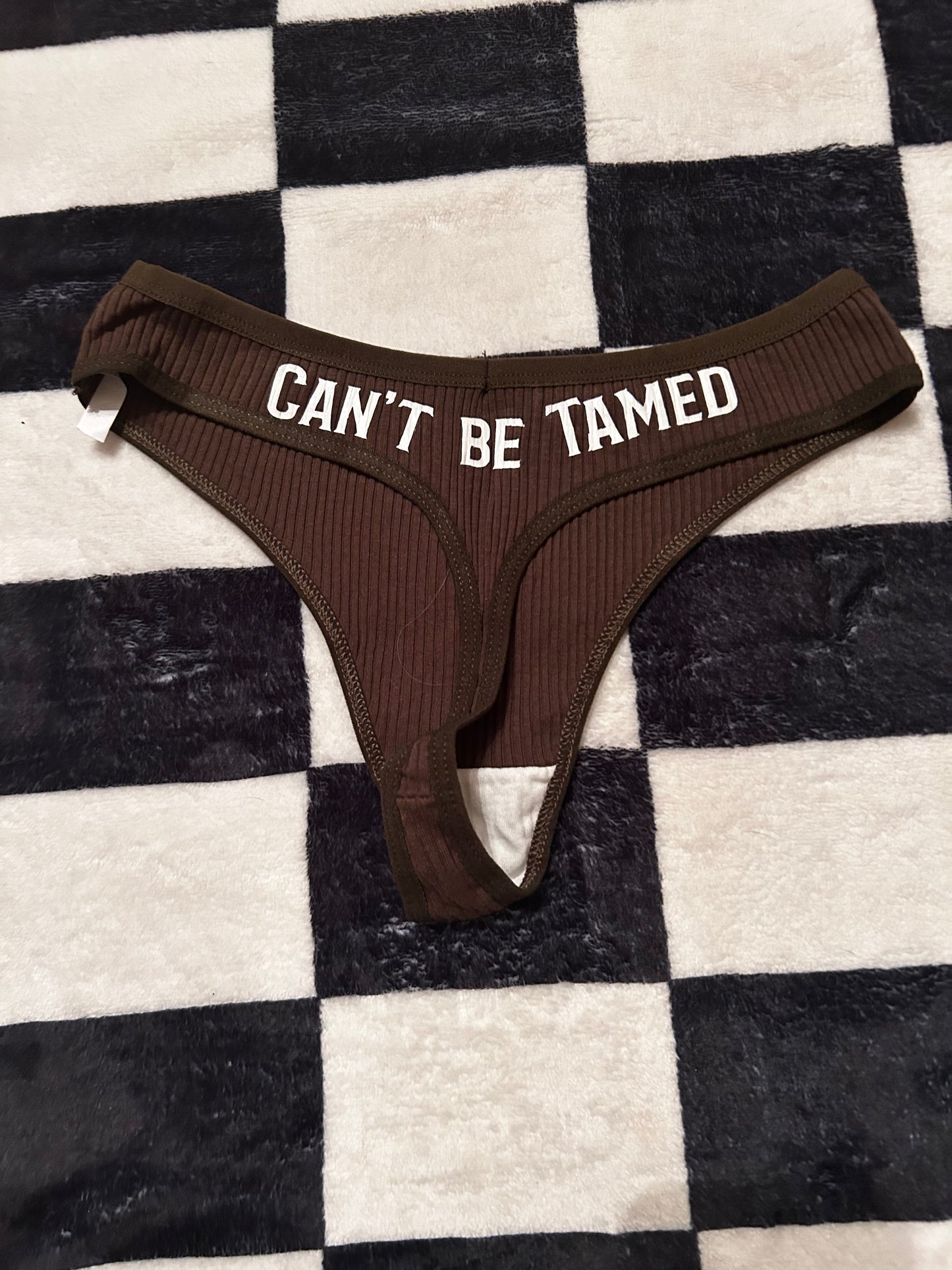 Can’t be tamed Thongs- warm colors
