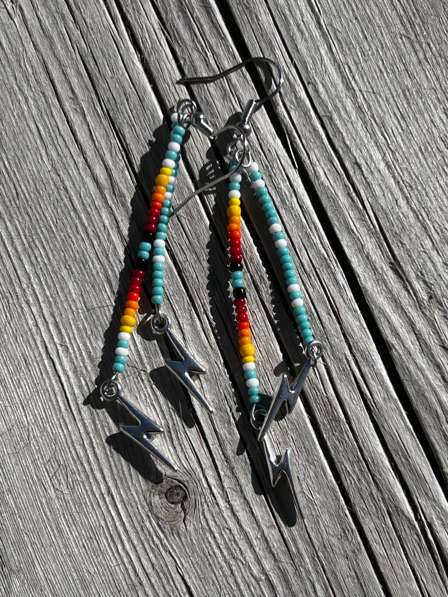 Blue strips earrings