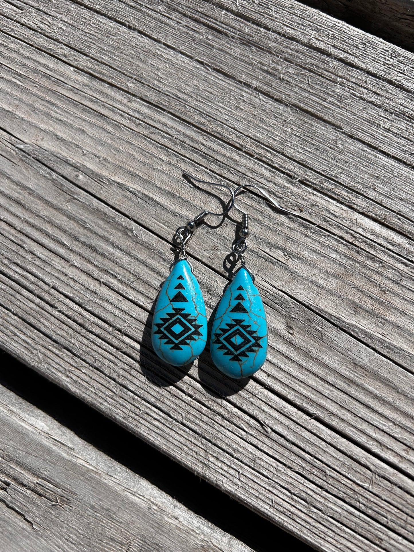 Aztec teardrop earrings