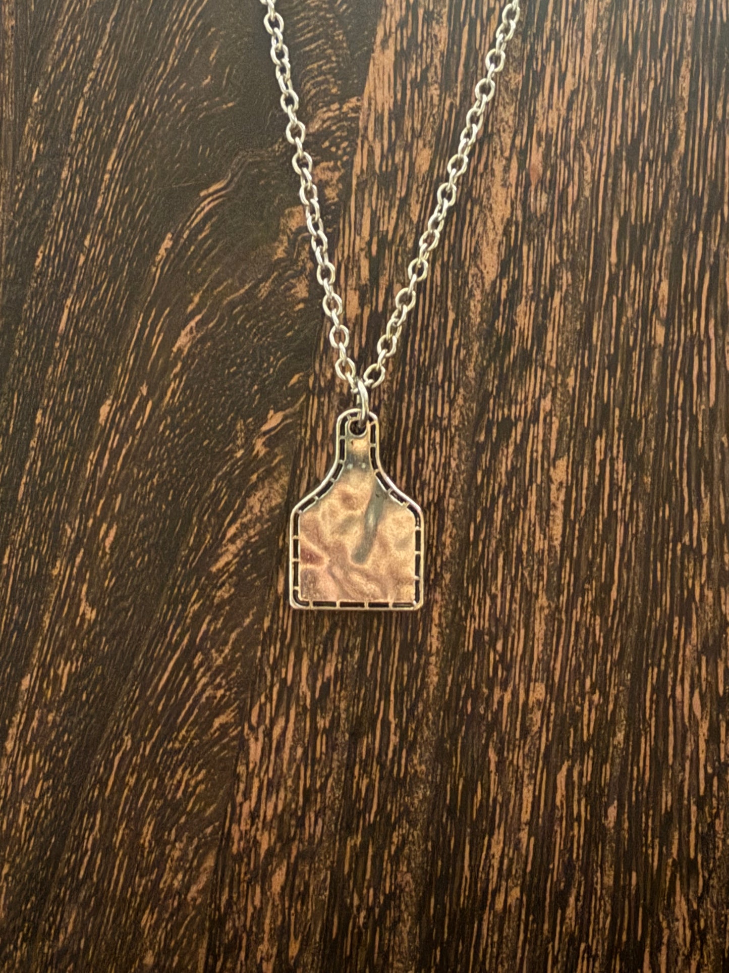 Silver Cowtag Necklace