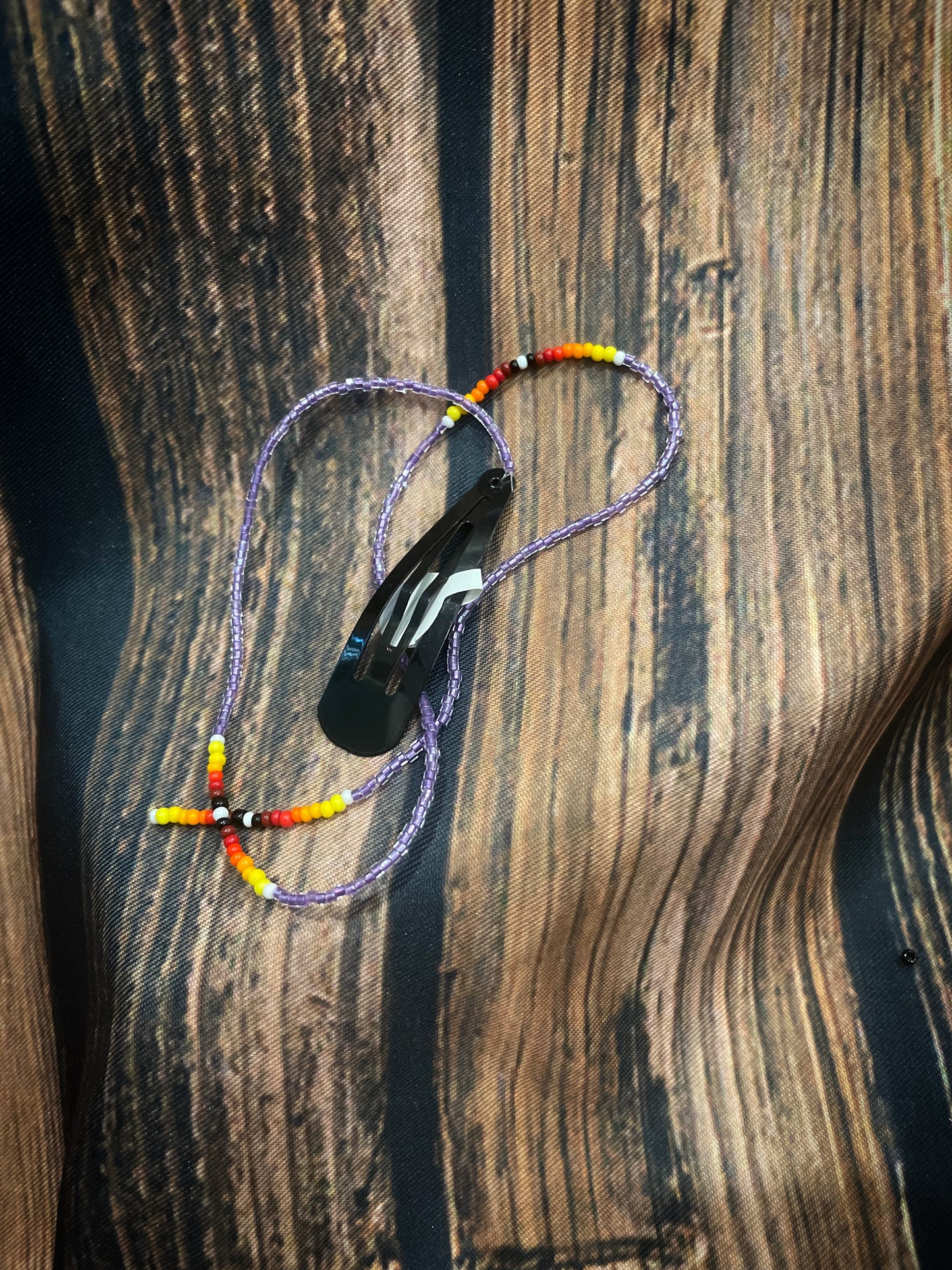 Diamond purple native print hair clip