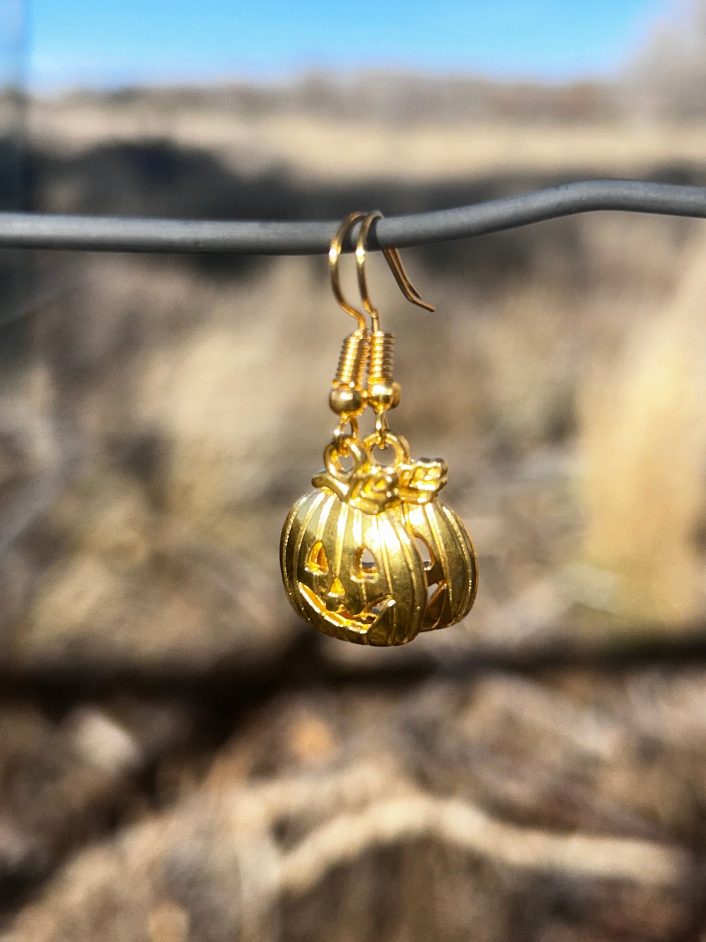Gold Pumpkin Earrings