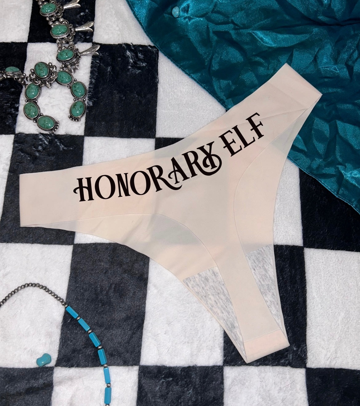 Honorary Elf Thongs (seamless) - Red/pink/lavender