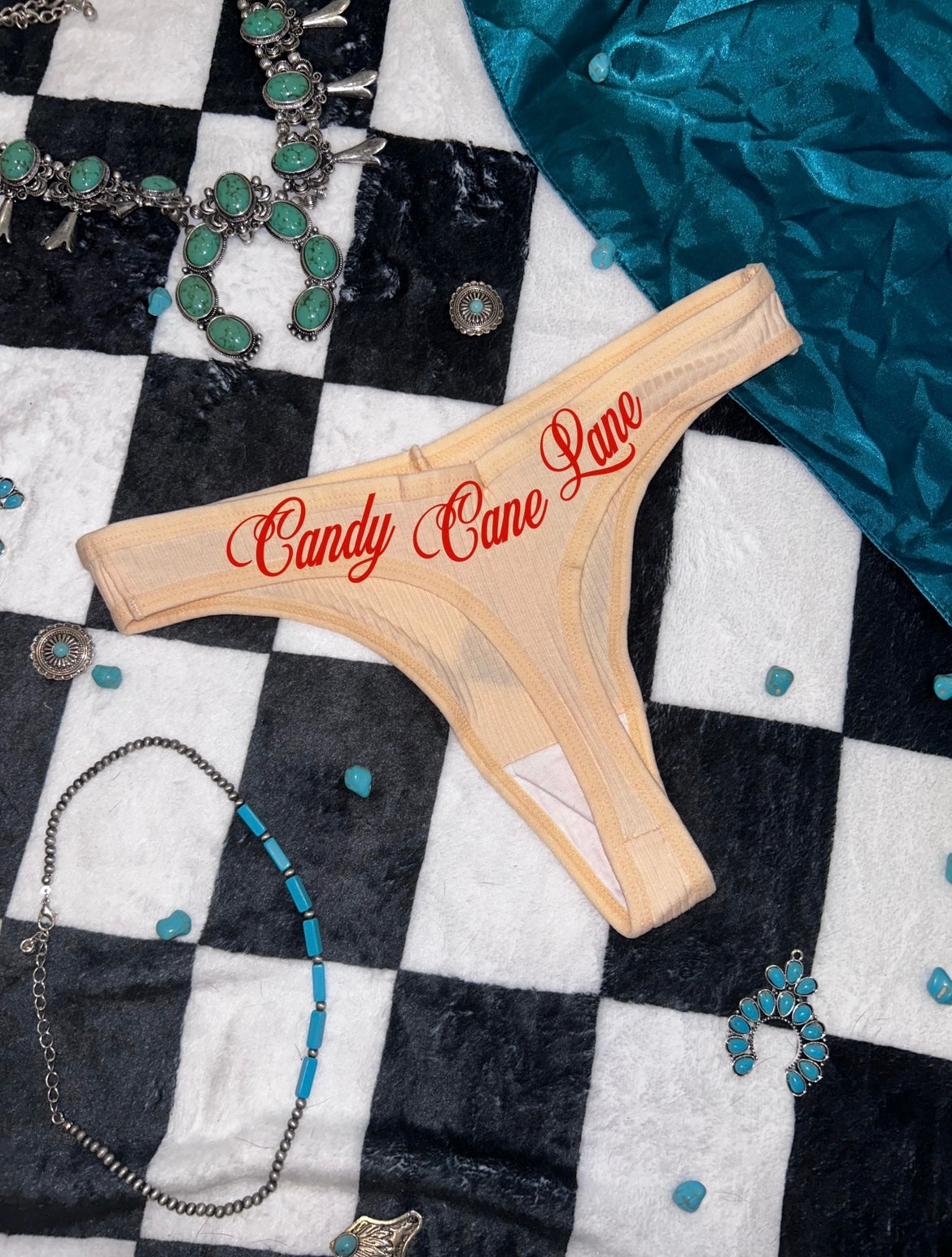Candy Cane Lane Thongs - Cool Colors