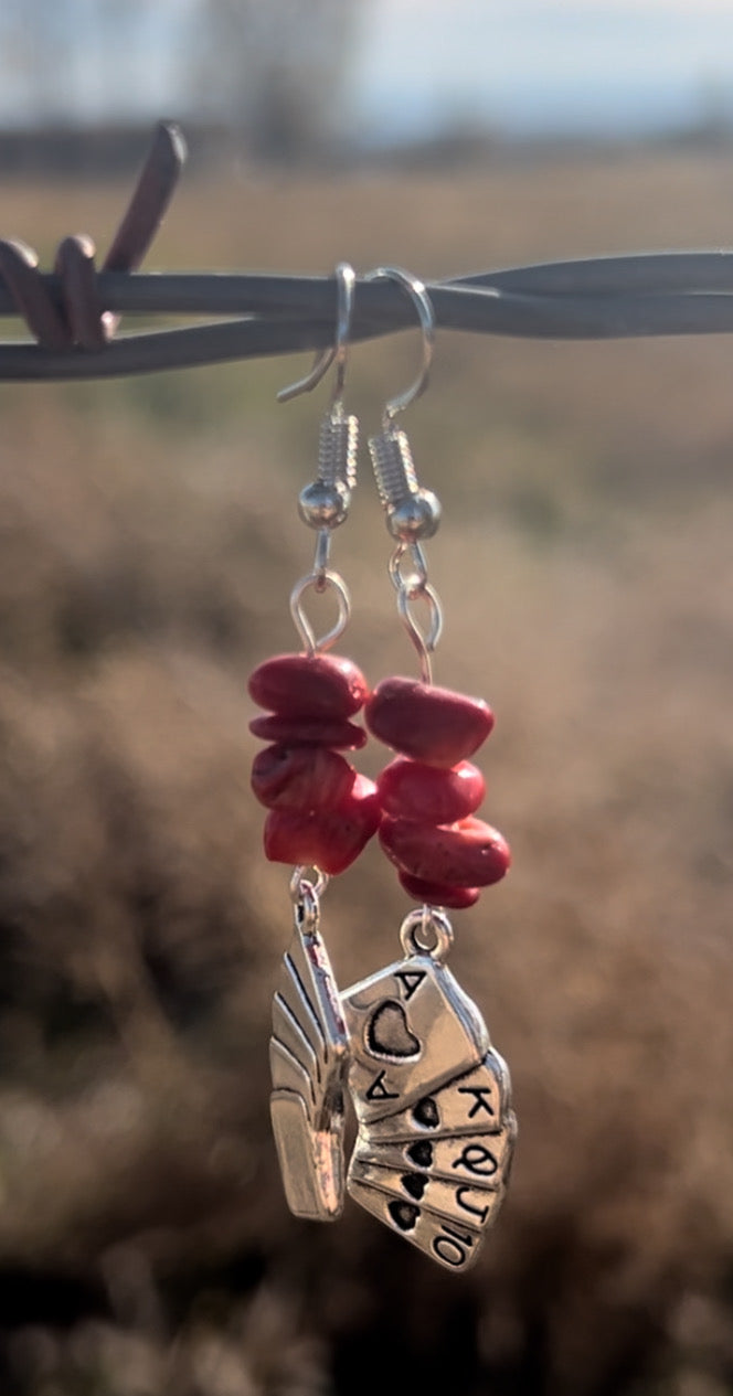 Red coral earrings