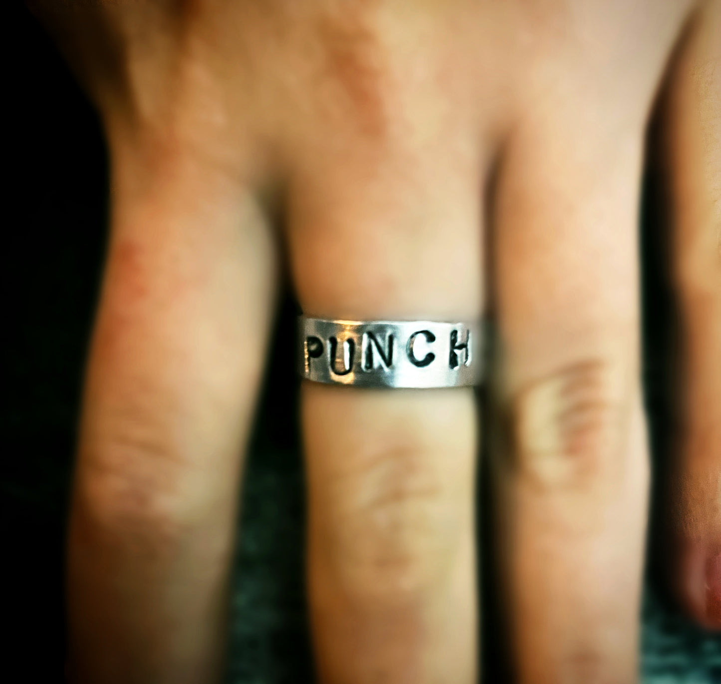PUNCHY metal stamped ring