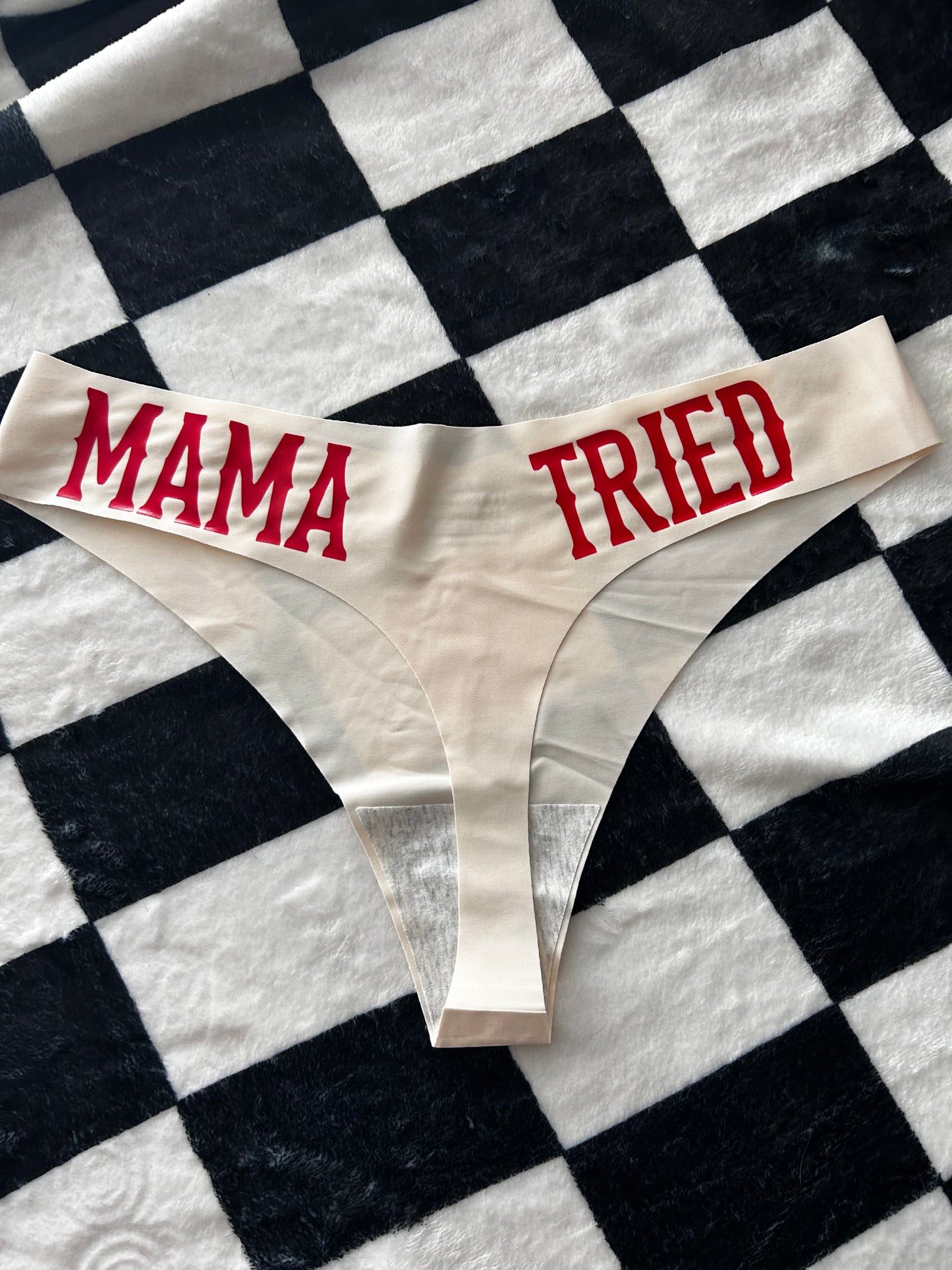 Mama Tried Thongs (seamless) - cream colors