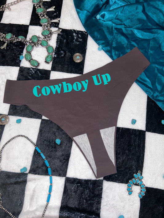 Cowboy Up Thongs (seamless) - Red/pink/lavender