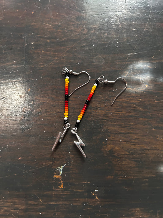 Black lightning bolt earrings