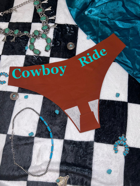 Cowboy Ride Thongs (seamless) - cream colors