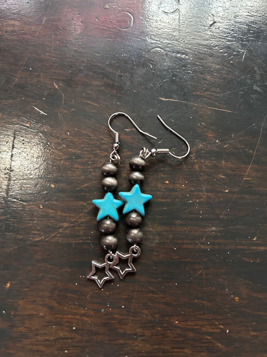 Pearls and stars earrings