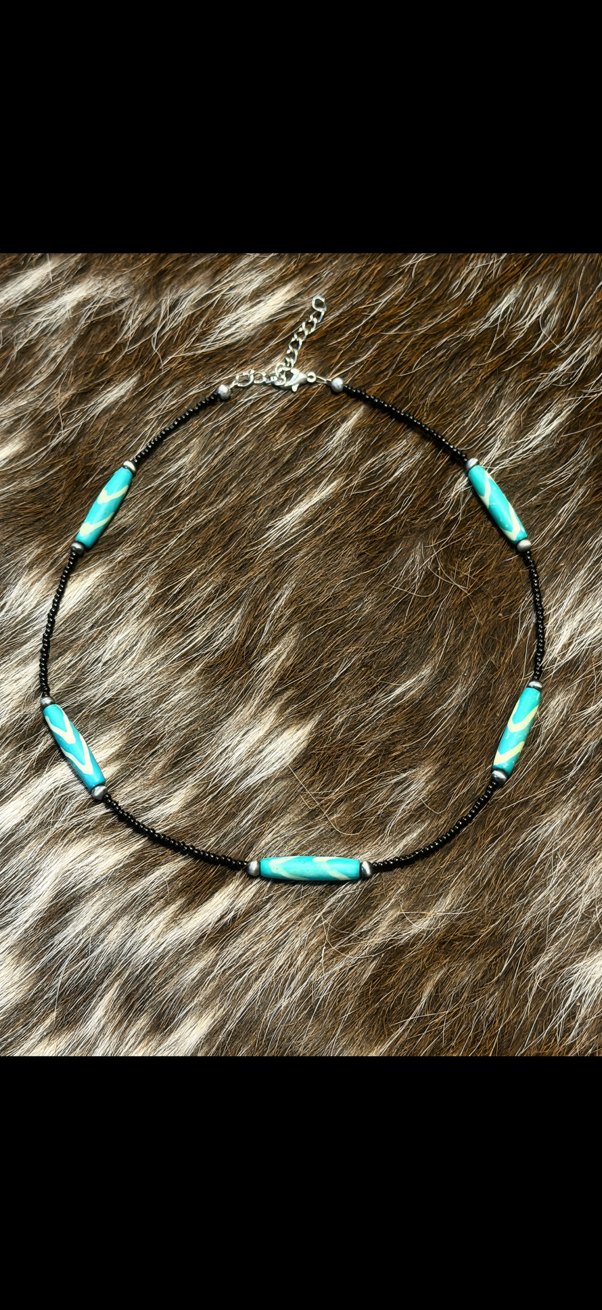 Dyed wood necklace