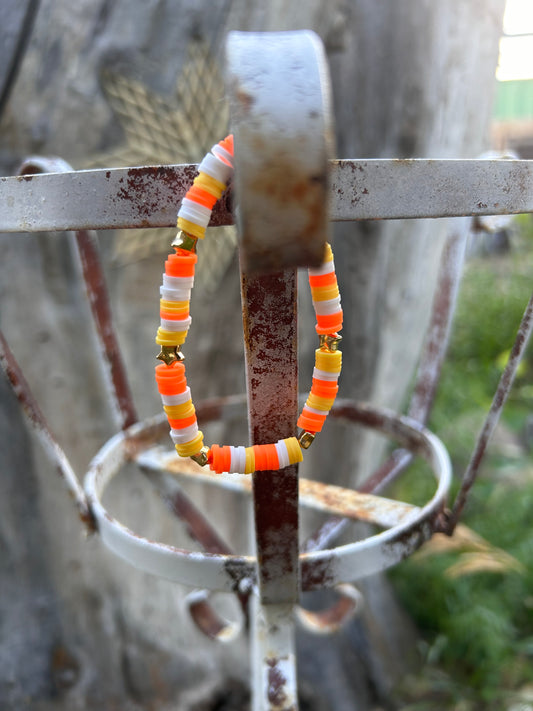 Candy corn mix bracelet/anklet