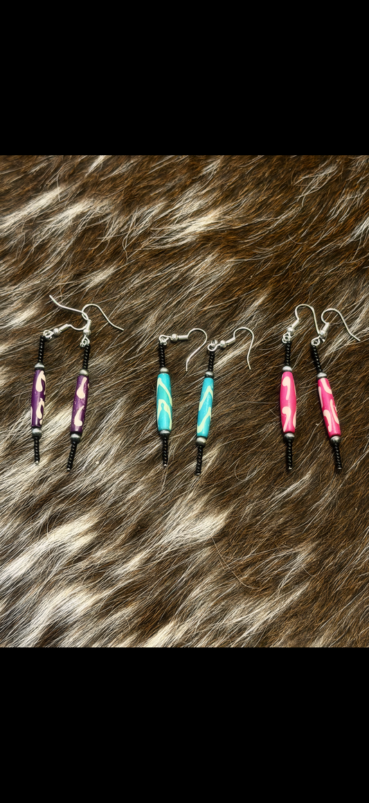 Dyed wood earrings