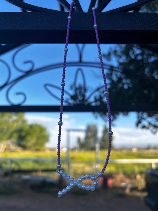 Alzheimer awareness necklace