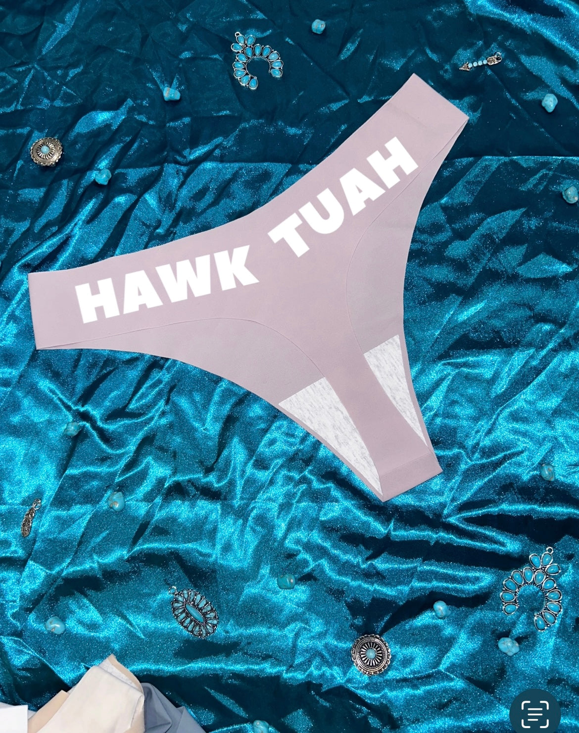 Hawk tuah Thongs (seamless) - Blues/Grey