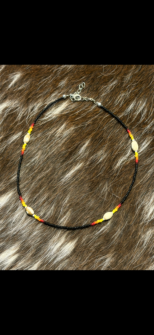 Carved bone necklace