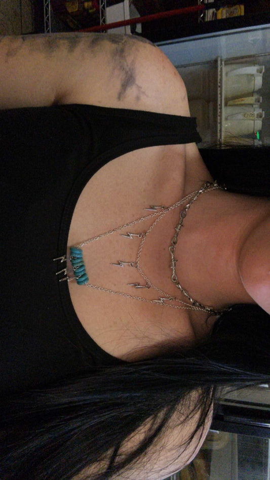 Turquoise lightning bolt chain