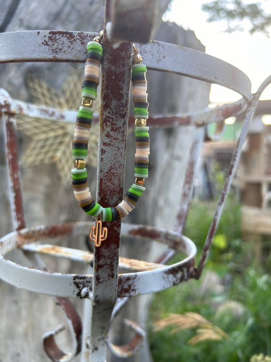 Green cactus bracelet/anklet