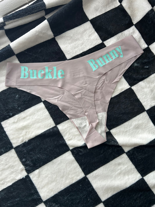 Buckle Bunny Thongs (seamless) - Blues/Grey