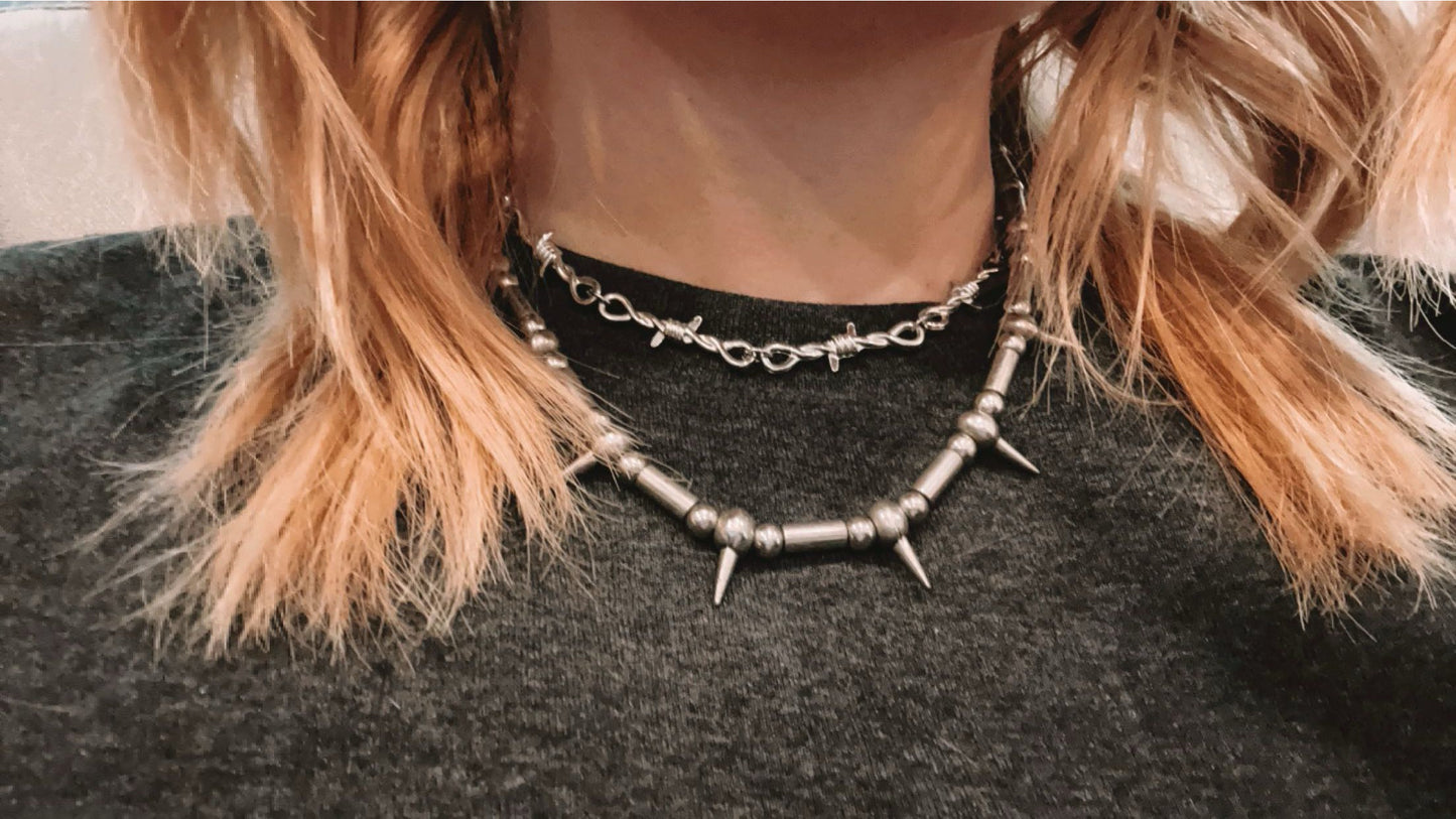 Barbed wire necklace