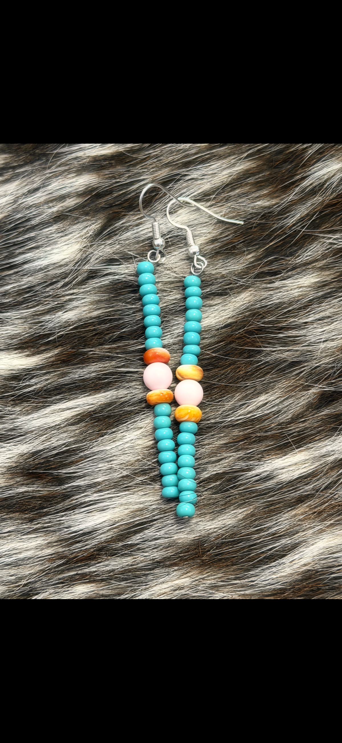 Orange Spiny and Pink Conch Earrings