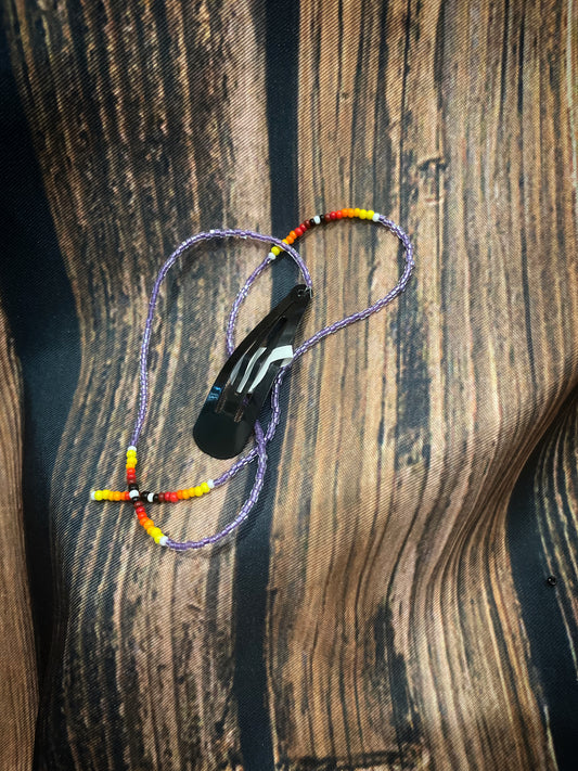 Diamond purple native print hair clip