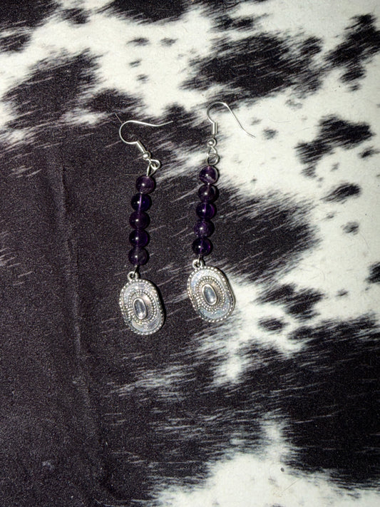 Amethyst Cowboy Hat Earrings