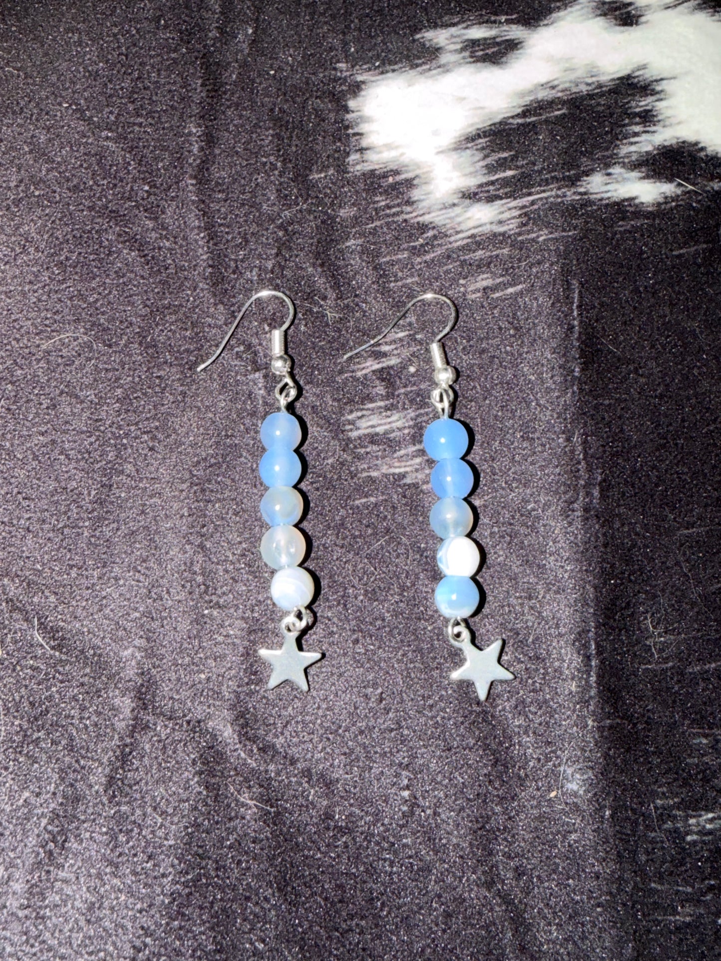 Dyed Blue Agate Earrings