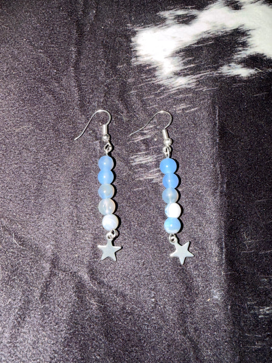 Dyed Blue Agate Earrings