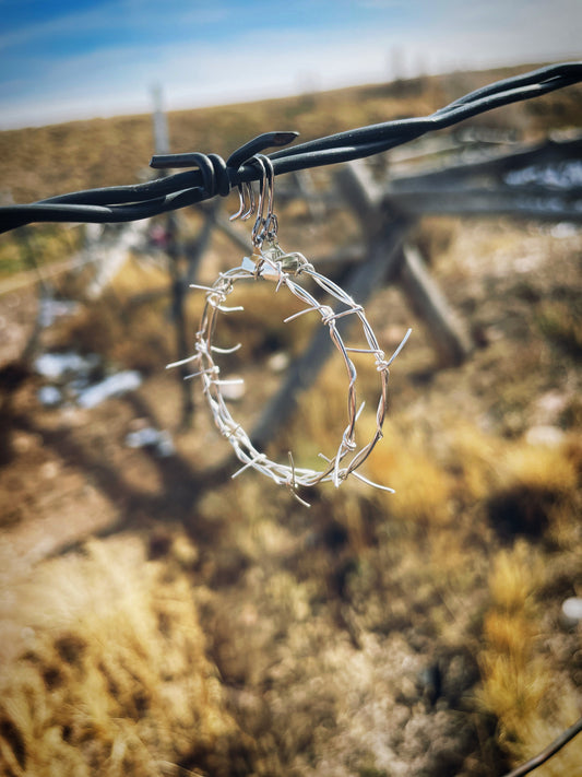 Silver barbed wire hoops